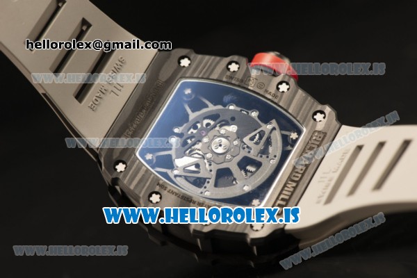 Richard Mille RM35-02 Carbon Fiber With Miyota 9015 Movement 1:1 Clone Grey Rubber - Click Image to Close